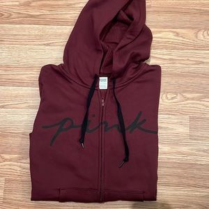 Victoria secret “pink “ Marron” Zip up hoodie